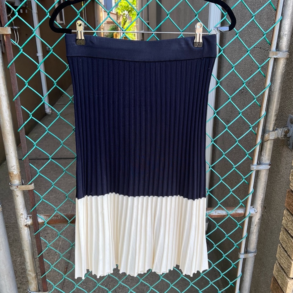 Ann Taylor Pleated Two-Tone Skirt S